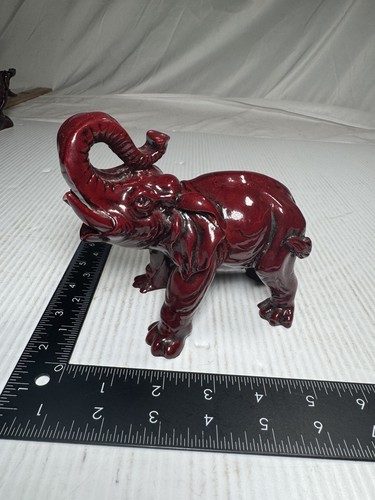 Elephant red resin trunk - elephant,