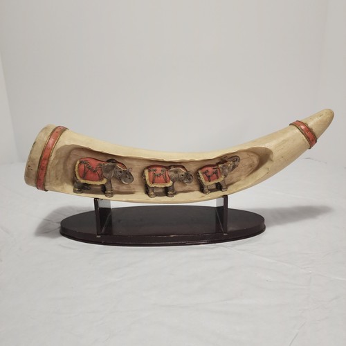 Vtg carved faux ivory - 14",